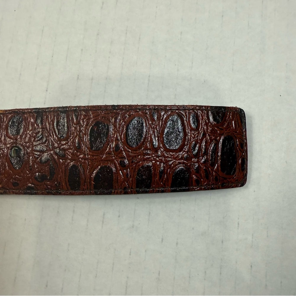 Vintage Moods by Kronos Brown Leather Belt Buckle Size Medium - Picture 4 of 9